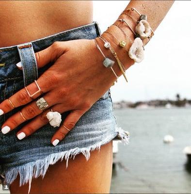 Bracelets and Rings are our obsession!!!
Moroccan Geode, Labradorite, & Pyrite just to name a few stones