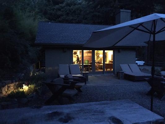 Outside lounge at night