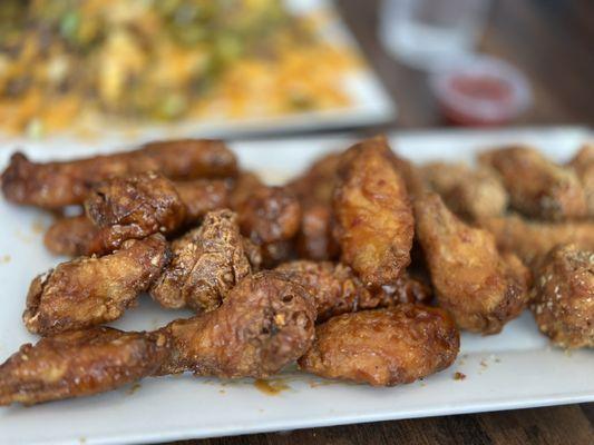 Chicken wings, lemon pepper, soy garlic
