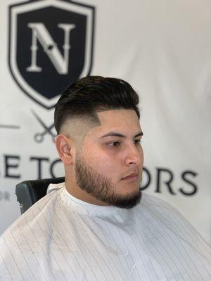Fades, Blends, beards... We do it all at Noble Tonsors!