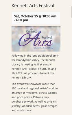Kennett Arts Festival sponsored by Kennett Library