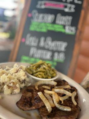 Liver & Onions with homemade mash potatoes