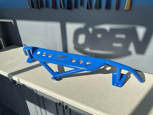Drift car bumper done in Traffic Blue!
