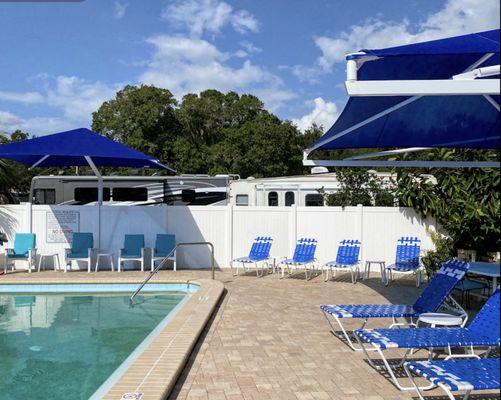 Sunny day Vibes of the pool Caladesi RV Park and Campground