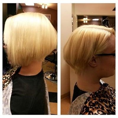 I had to take gold out of the color and her hair is inspired by Victoria Beckhams former haircut.