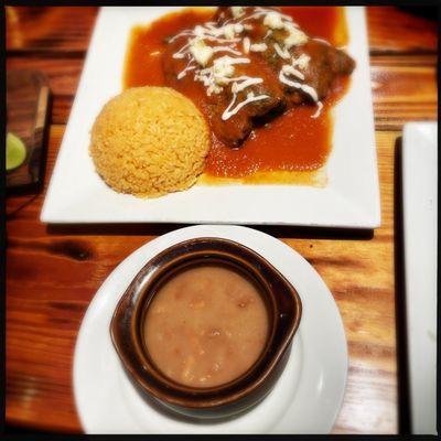 Stuffed jalapeños w/ rice & beans