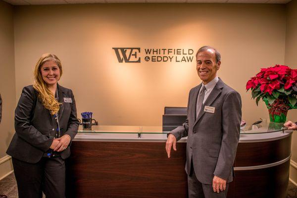 Mt. Pleasant, Iowa attorneys Diana Miller and Phil McCormick at the historic Union Block Building office.