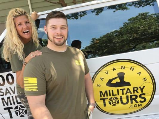 Owner Dianne with tour guide and Army Combat Veteran David W.