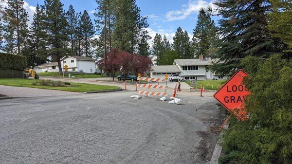 Signage moved and blocking driveway