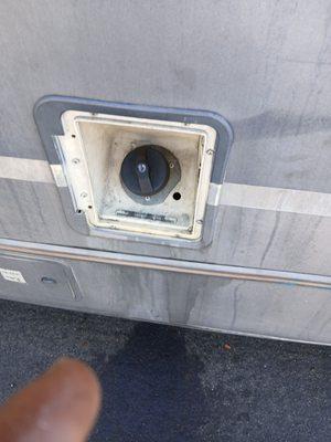 Gas tank door missing