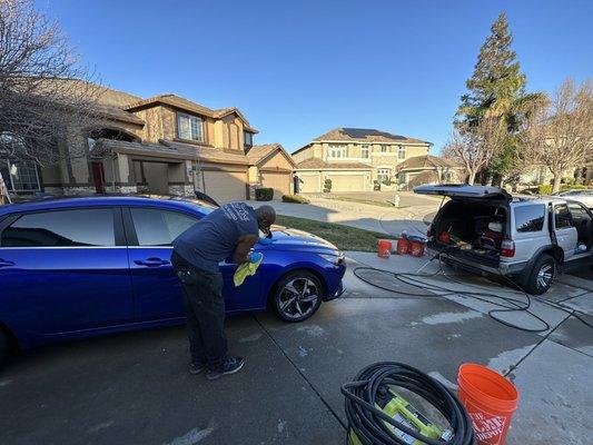 Cornell detailing my car