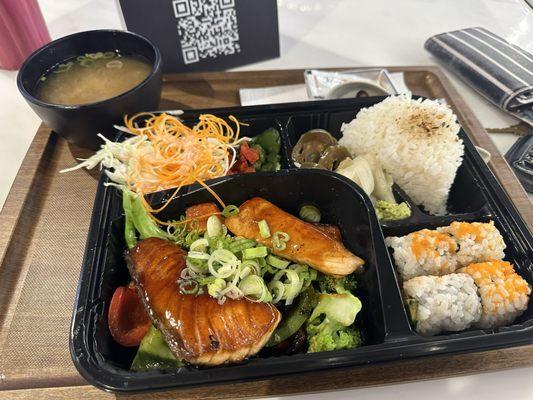 Bento Box with Salmon Teriyaki