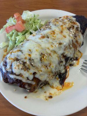 Asada combination burrito enchilada style