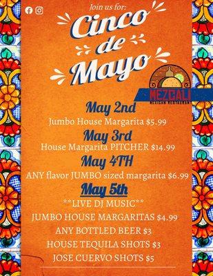 Cinco de mayo specials