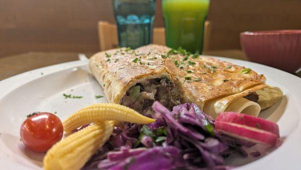 This is one portion. The angle doesn't do it justice. Check out the next picture of a half an order.