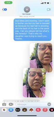 Text messages from braise Benedicte