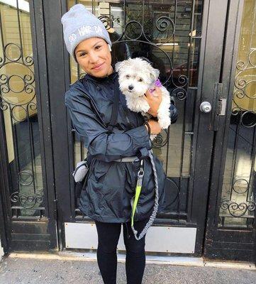 Bad hair day on left (Me) vs. perfect fur day on right (@cece_the_havanese)