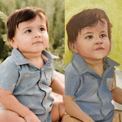 It's the student's first day painting.