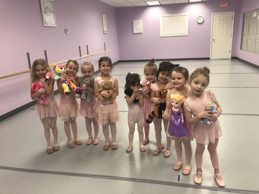 Preschool classes enjoying stuffed animal week.