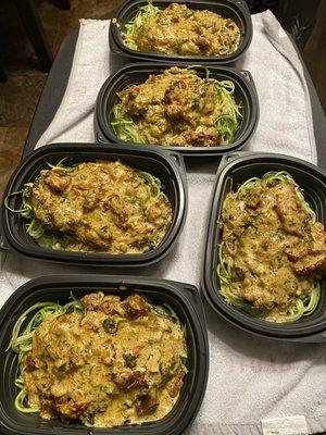 Tuscan chicken and zoodles