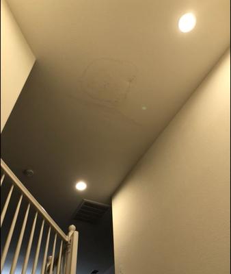 water damage from A/C leak- before