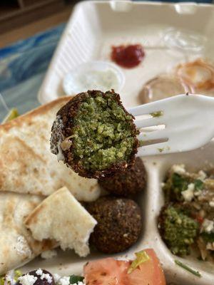 Yummy falafel. Not dry