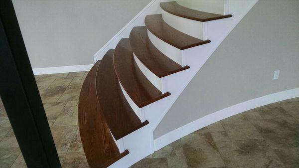 Curved stair treads, risers ,fascia. new construction