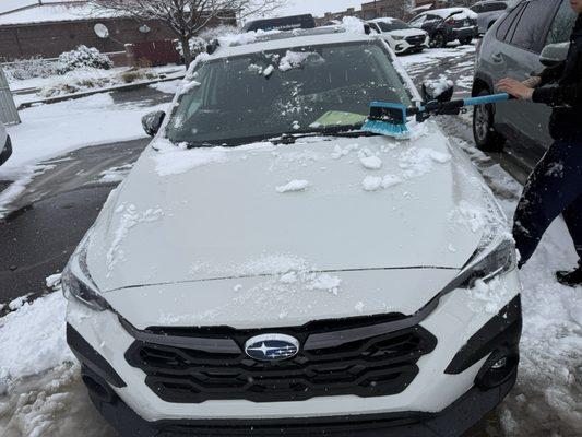 Oscar clearing the snow for us!