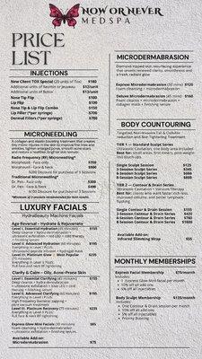 Price List