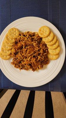 Spaghetti with Meat Sauce including Ground Sirloin, Ground Turkey, and Andouille Sausage