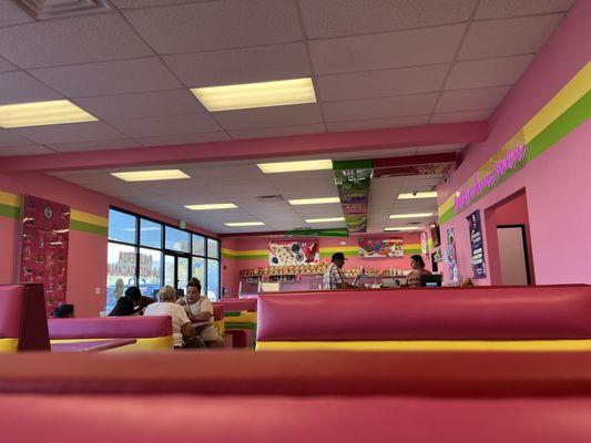 Inside booths and decor.