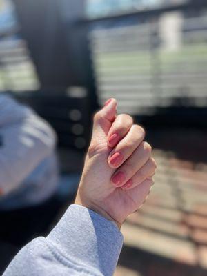 I love my nails. This is the best manicure I've gotten in a long time. Thank you!