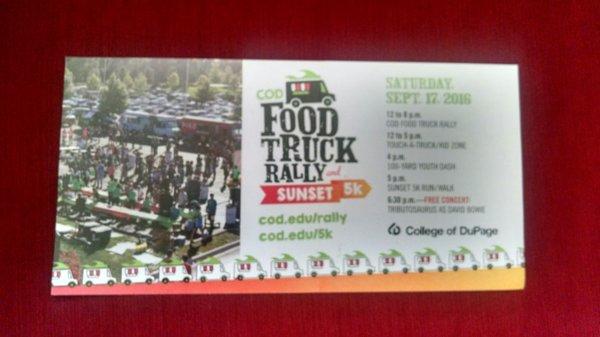 Mailer from CoD Food truck rally