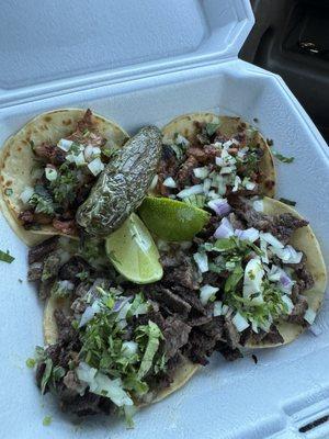 Pastor and Asada Tacos