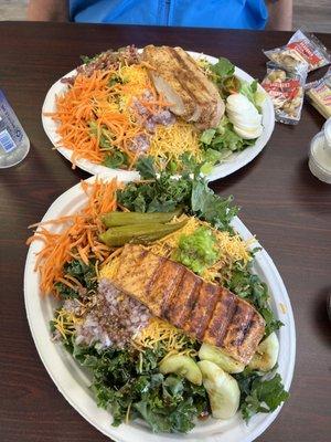 Chicken and salmon salad