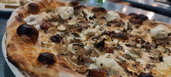 Wild mushroom pizza