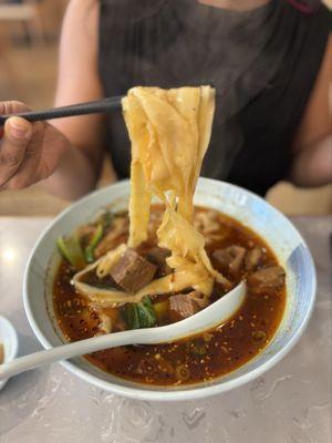 Spicy Braised Beef Brisket Hand Pull Noodle Soup