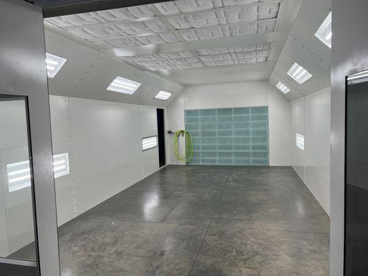Installation of new semi downdraft paint booth