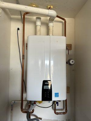 The NAVIEN tankless water heater! Highly recommended if you're looking for tankless water heaters.