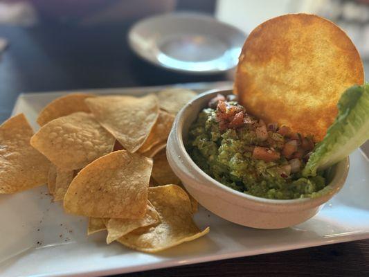 Authentic & homemade guacamole, and chips