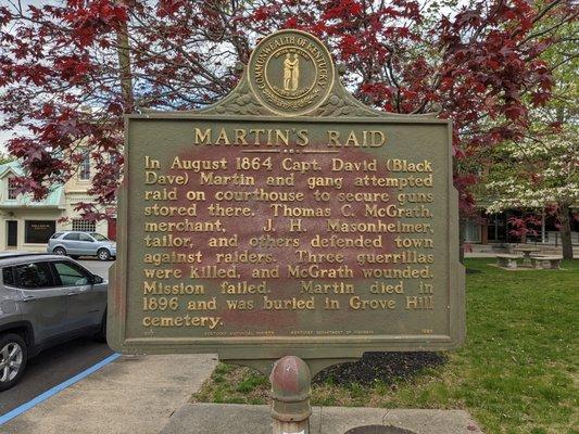 Martin's Raid Historical Marker