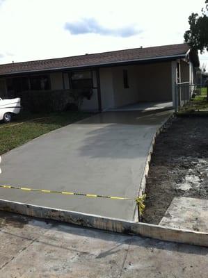 one side of the drive way done