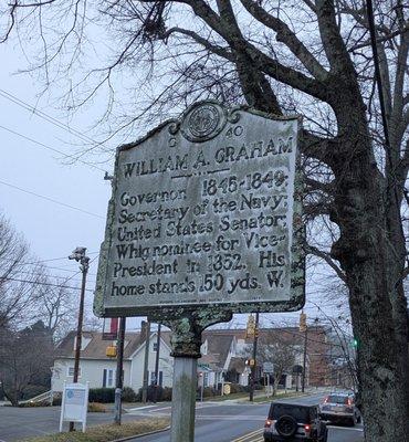 William A. Graham Historical Marker, Hillsborough