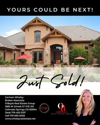 Carmen Whaley, Realtor, Just Sold, Colorado Springs Real Estate