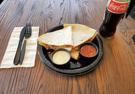 One of our most popular Dishes . Chicken Quesadilla