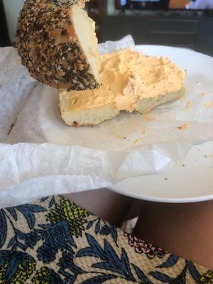 Everything bagel w jalapeño cream chz