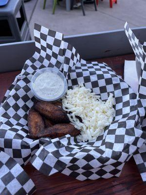 Sweet Plantains with cream and cheese on the side