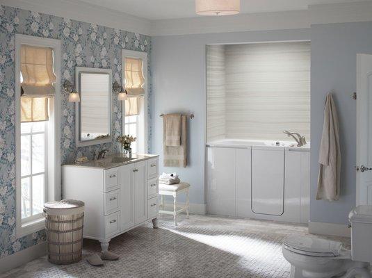 STEP INTO A NEW KIND OF BATHING EXPERIENCE. The Kohler Walk-In Bath. Blending the best in safety, comfort and affordability.