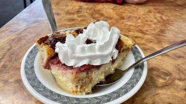 Strawberry and cream bread pudding