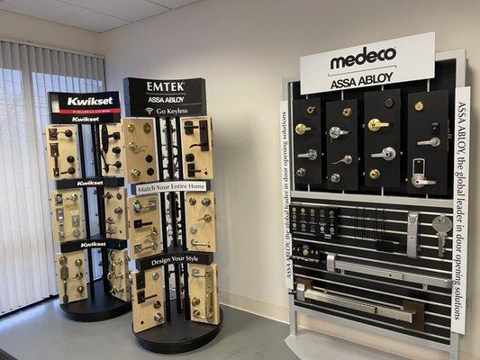 Large selection of door hardware for residential and commercial